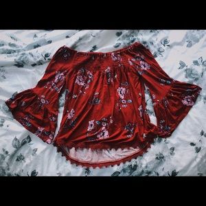 Red Off-the-Shoulder Top